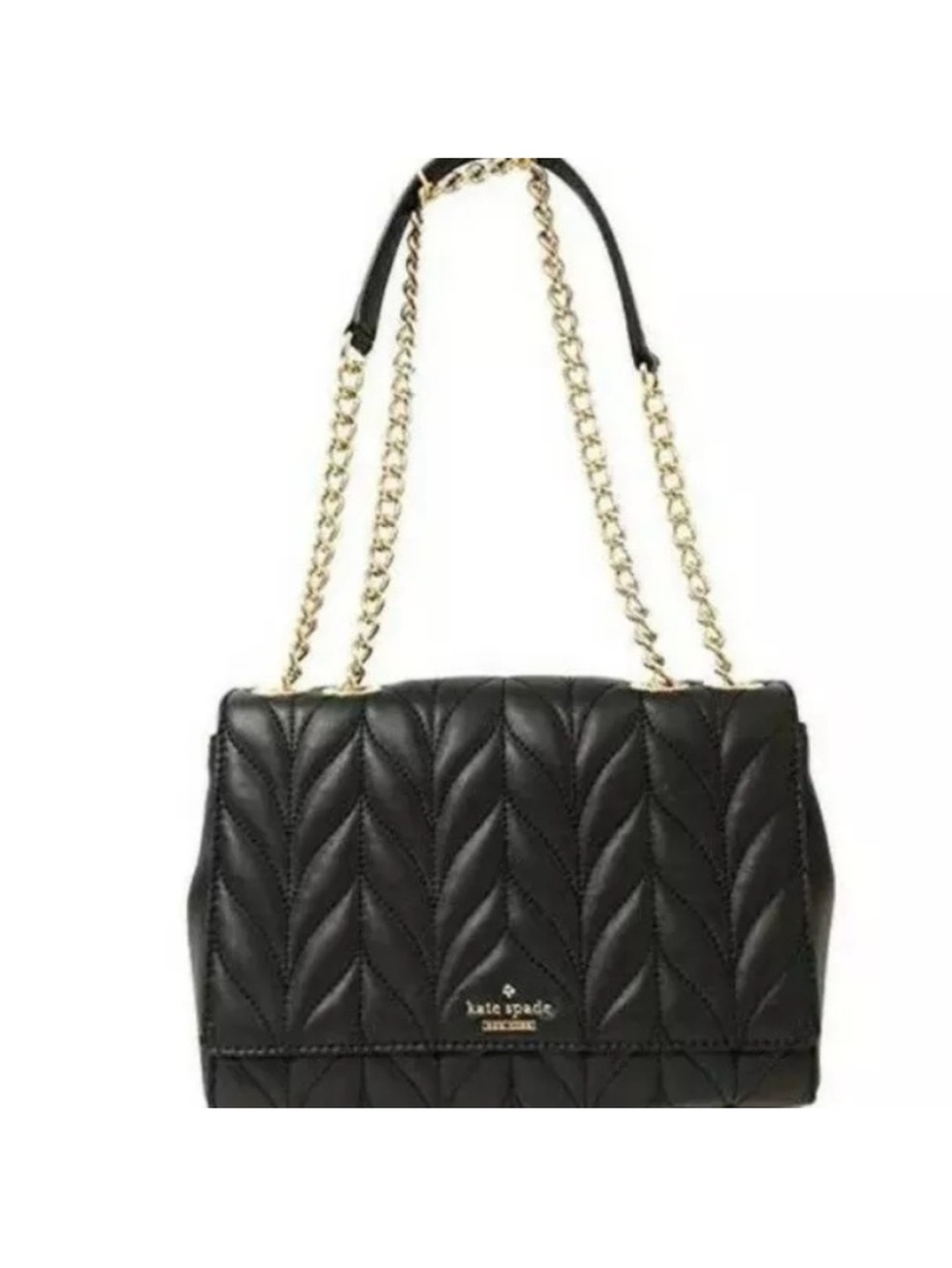 Kate Spade Black Leather Emelyn Briar Lane Bag with Gold Hardware
